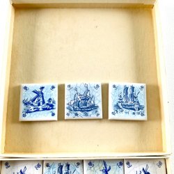 Hollandske kakler (19 stk) i �ske, 4x4 cm 