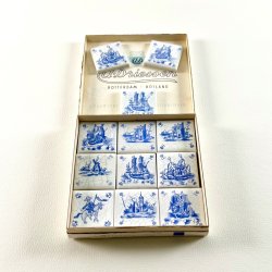 Hollandske kakler (12 stk) i �ske, 4x4 cm 