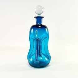 Holmegaard Klukflaske - bl�, H27,5 cm 