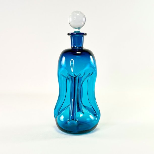 Holmegaard Klukflaske - bl�, H27,5 cm 