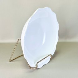 Salatskl - hvid med blgende kant