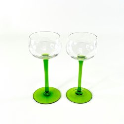 Hvidvinsglas (2 stk/samlet) - Alsace, gr�n fod og ranke