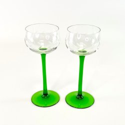 Hvidvinsglas (2 stk/samlet) - Alsace, gr�n fod og ranke