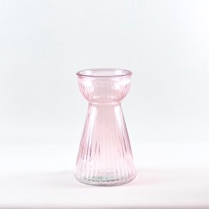 Hyacintglas - rosa med striber