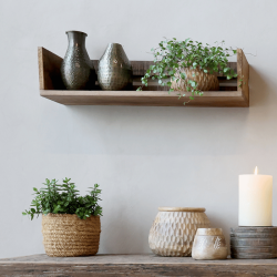 Hylde med kanter, genbrugstr� - Grimaud L60 cm