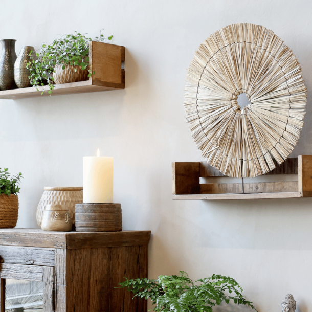 Hylde med kanter, genbrugstr� - Grimaud L50 cm