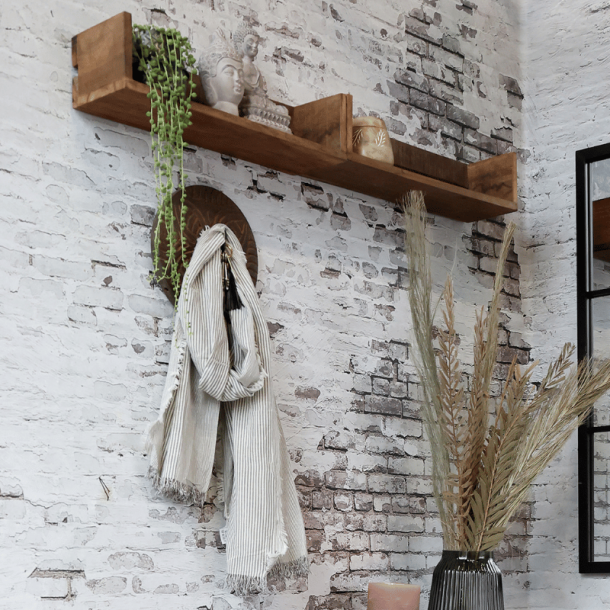 Hylde med kanter, genbrugstr� - Grimaud L50 cm