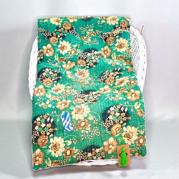 Sari madras (45x120 cm) - grn m/beige