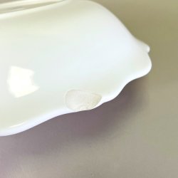 Salatskl - hvid med blgende kant