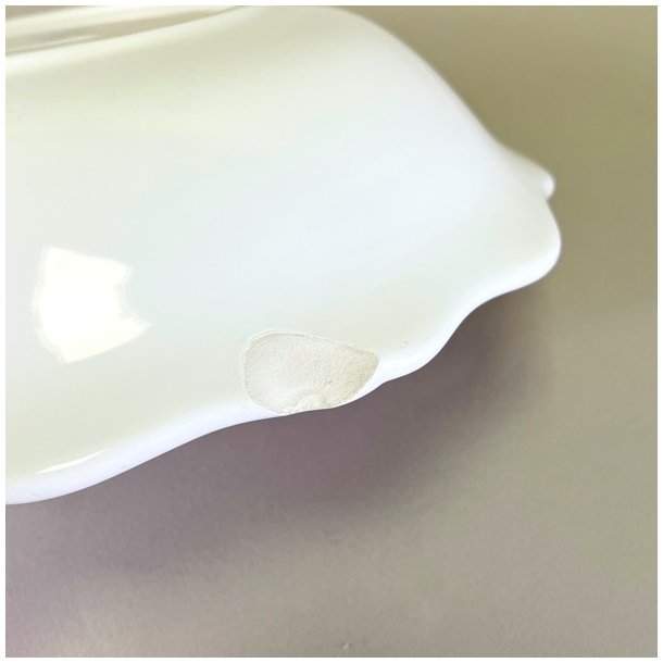 Salatskl - hvid med blgende kant