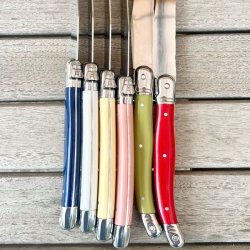 Franske steakknive  (st a' 6 stk) - INOX, i fine farver