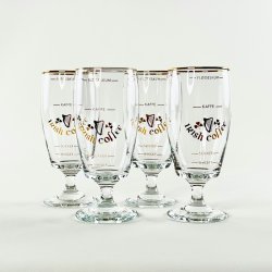 Irish Coffee glas (4 stk) - store p lav fod, guld skrift