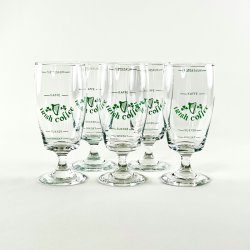 Irish Coffee glas (6 stk) - store p lav fod, grn skrift