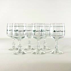 Irish Coffee glas (6 stk samlet) - p stilk, grn skrift