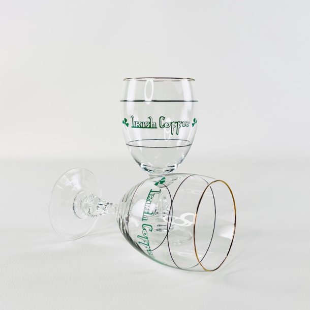 Irish Coffee glas (6 stk samlet) - p� stilk, gr�n skrift
