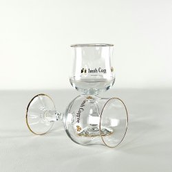 Irish Coffee glas (6 stk samlet) - p stilk, guld skrift