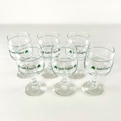 Irish Coffee glas (6 stk samlet) - p stilk, grn skrift