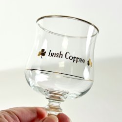 Irish Coffee glas (6 stk samlet) - p stilk, guld skrift