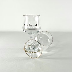 Irish Coffee glas (6 stk samlet) - p stilk, guld skrift