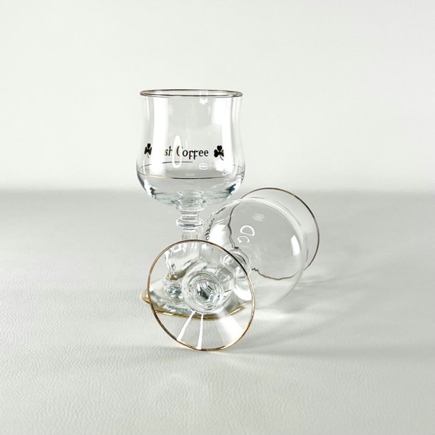 Irish Coffee glas (6 stk samlet) - p stilk, guld skrift