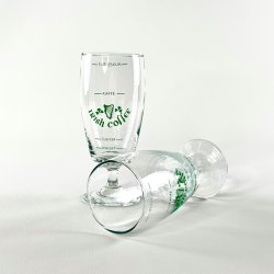 Irish Coffee glas (6 stk) - store p lav fod, grn skrift