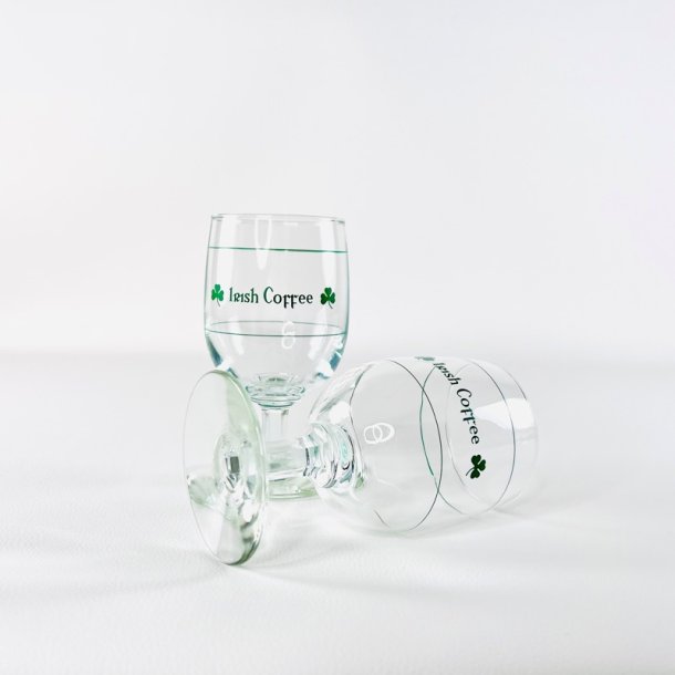 Irish Coffee glas (4 stk samlet) - p� stilk, gr�n skrift