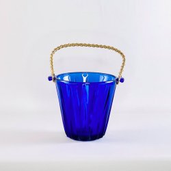 Isspand - koboltbl med messinghank