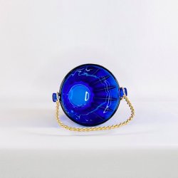 Isspand - koboltbl med messinghank