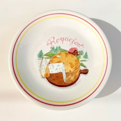 Ostetallerken (st a' 6 stk) - fransk m/rd og gul kant 