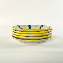 Juelsminde Keramik tallerken - gul og gr�n