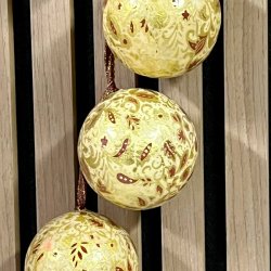 Julekugler - papmache (6 stk samlet) 