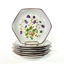 Kage- frokosttallerken (7 stk samlet) - vild blomst p� stent�j