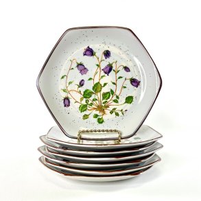 Kage- frokosttallerken (7 stk samlet) - vild blomst p� stent�j