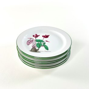 Kagetallerken (6 stk samlet) - h�ndmalet blomstermotiv