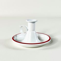 Kammerstage - hvid med r�d kant