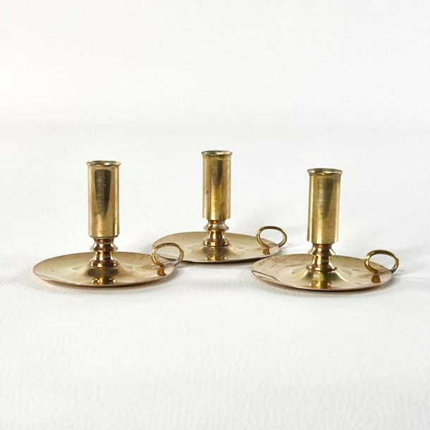 Trio af sm� messing kammerstager