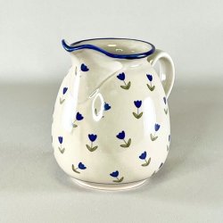 Kande - off white med bl blomster