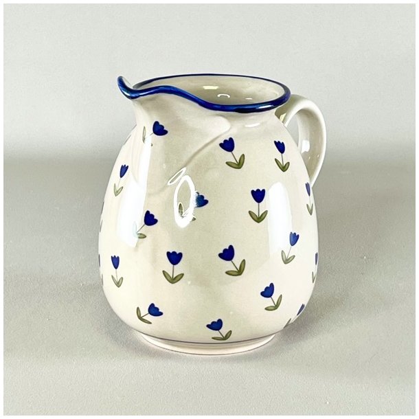 Kande - off white med bl blomster