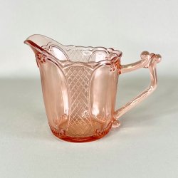 Glaskande - lyserd med rudemnster