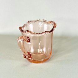 Glaskande - lyserd med blondekant