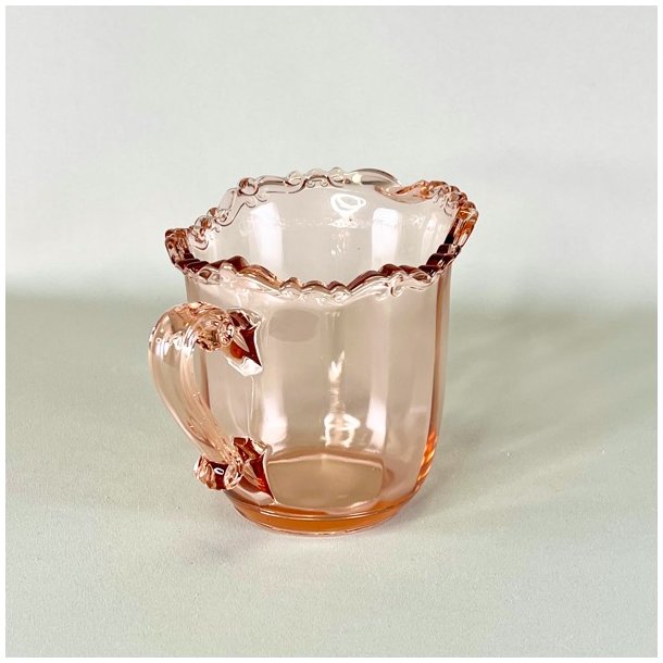 Glaskande - lyserd med blondekant