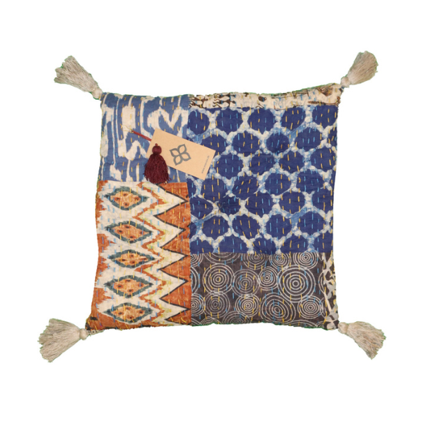 Kantha stonewash vintage hynde (40x40 cm) - forskellige designs