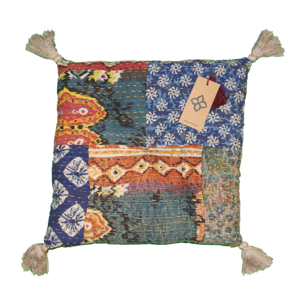 Kantha stonewash vintage hynde (40x40 cm) - forskellige designs