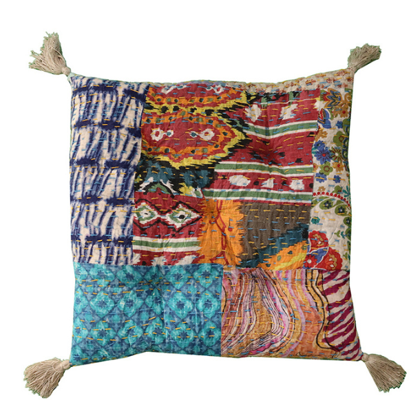 Kantha stonewash vintage hynde (40x40 cm) - forskellige designs