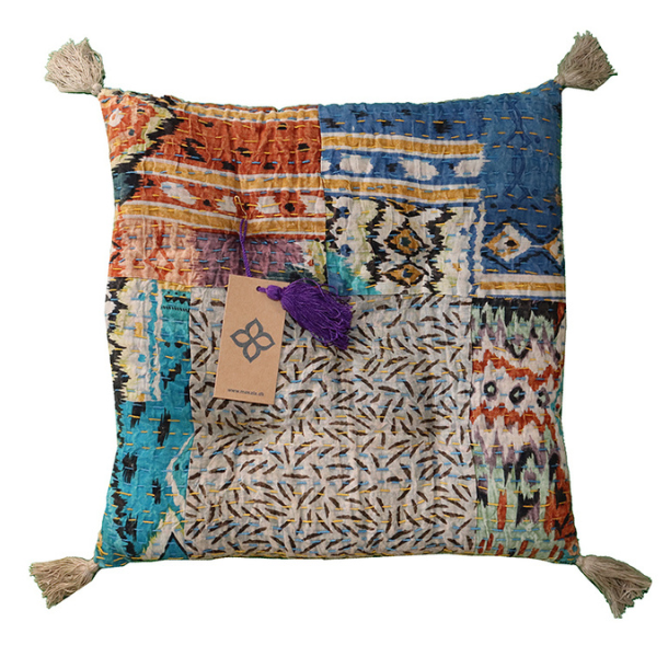 Kantha stonewash vintage hynde (40x40 cm) - forskellige designs