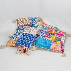 Kantha stonewash vintage hynde (40x40 cm) - forskellige designs