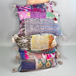 Kantha pude, stonewash (40x60 cm) - forskellige designs