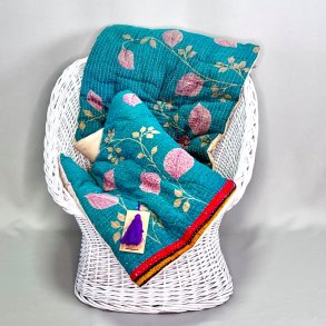 Sari madras (45x120 cm) - grnlig 