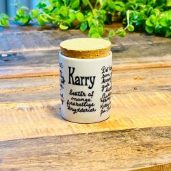 Krydderikrukker - hvid med opskrift