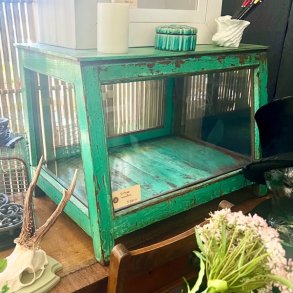 Udstillingsmontre - vintage, gr�n